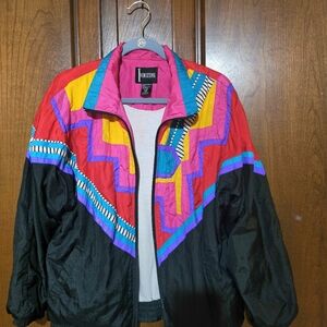 Indications Vintage 80s Colorful Windbreaker